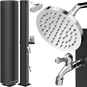 Solární sprcha s krytem HAVANA, 60 l, černá