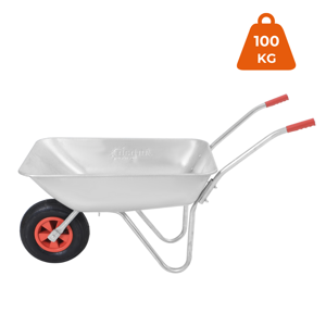 Kolečko LARRY pozinkovaný, max. 1 kapacita 80l/100kg, stříbrná/černá