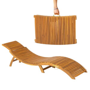 Zahradní lehátko FLORIDA, skládací, 57x190x51cm, přírodní hnědá