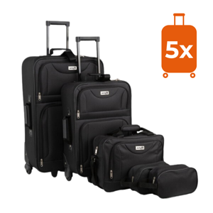 Sada cestovních kufrů TRAVEL, 5-dílná, černá