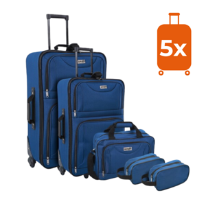 Sada cestovních kufrů TRAVEL 5-dílná, půlnoční modrá