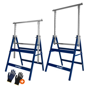 Teleskopické lešenářské kozy DANNY, sada 2 ks, max. 200kg, 69x57x81-130cm, stříbrná/modrá