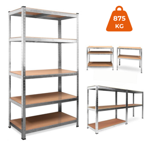 Regál s vysokou nosností HEAVY, max. 875kg, 90x40x180cm, stříbrná