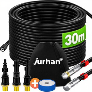 Sada na čištění potrubí Premium, 30 m, černá