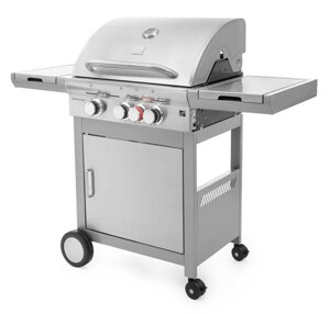Plynový gril CALIFORNIA BBQ, 4 hořáky, s redukčním ventilem, stříbrná