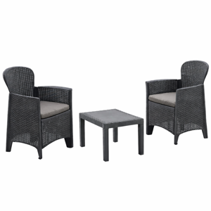 Zahradní set AKITA, 3-dílný, antracitová