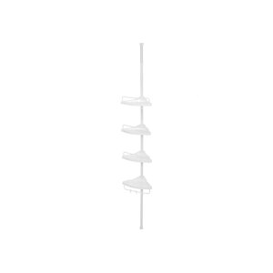 Rohová polička do sprchy 85-305 cm, bílá