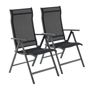 Zahradní židle RIVIERA, set 2 ks, černá