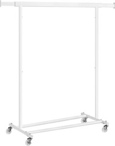 Stojan na oblečení INEZ na kolečkách, max.90kg, 83,5x45x160cm, bílá