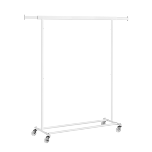 Stojan na oblečení INEZ na kolečkách, max.90kg, 83,5x45x160cm, bílá