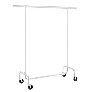 Stojan na oblečení IRENE na kolečkách, max.130kg, 150x45x160cm, stříbrná