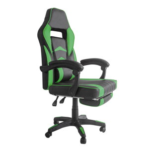 Aga Kancelářská židle černo - zelená s opěrkou pro nohy