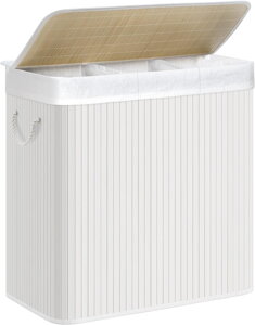 Bambusový koš na prádlo DORA, 150 l, bílá