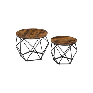 Set konferenčních stolků VERA,50x40cm/40x36cm, hnědá/černá