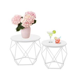 Set konferenčních stolků VERA,50x40cm/40x36cm, bílá
