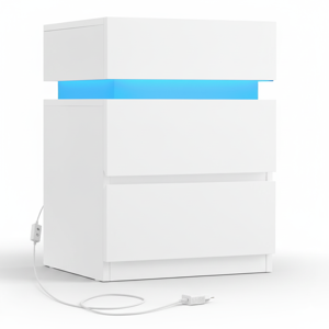 Noční stolek s podsvícením DAVY, 40x35x55cm, bílá