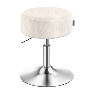 Výškově nastavitelná stolička AURA k toaletnímu stolku, Ø35cm, krémová