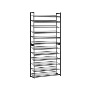 Stohovatelný regál na boty IDA, 12 polic, 92,5x31x223cm, černá
