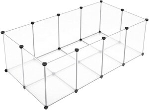 Ohrádka pro malá zvířata z průhledného plastu BEN, 143x71x47cm, transparentní