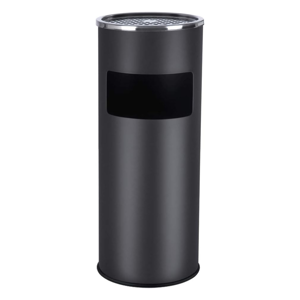 Stojanový popelník s odpadkovým košem SMOKE, 60,5x24,5cm, černá