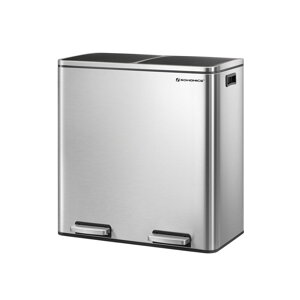 Koš na separování odpadu SORT, 2x30l+pytle na odpadky, stříbrná/černá