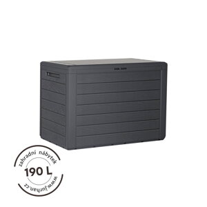 Zahradní úložný box WOODEBOX, 190L, 78x44x55cm, antracitová