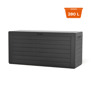 Zahradní úložný box WOODEBOX, 280L, 120x46x57cm, antracitová