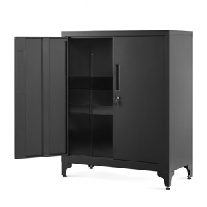 Víceúčelová kovová skříňka RAVEN, 40x80x90cm, černá