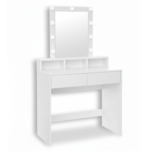 Toaletní stolek VANESA s osvětlením, 80x40x145cm, bílá