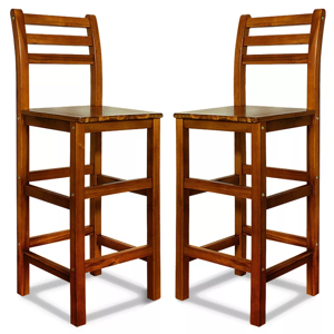 2-dílný set barových židlí z akátového dřeva