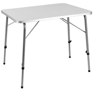 Zahradní stůl stříbrný, hliník, 80x60x50 / 69cm sklápěcí