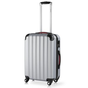 Cestovní kufr s tvrdým obalem Baseline stříbrný 62l
