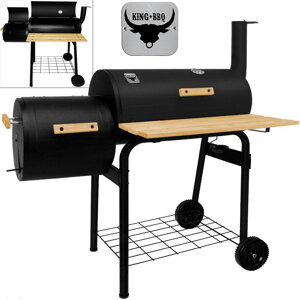 Zahradní gril BBQ King - udírna - 2 grilovací plochy JR12