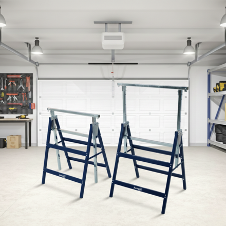Teleskopické lešenářské kozy DANNY, sada 2 ks, max. 200kg, 69x57x81-130cm, stříbrná/modrá