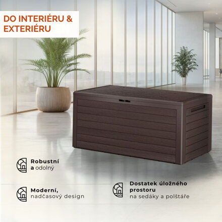 Úložný box WOODEBOX, 280L, 120x46x57cm, tmavě hnědá