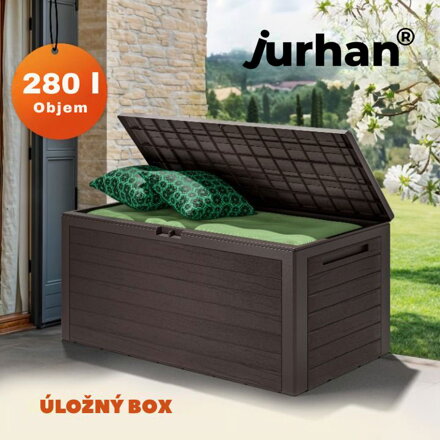 Úložný box WOODEBOX, 280L, 120x46x57cm, tmavě hnědá