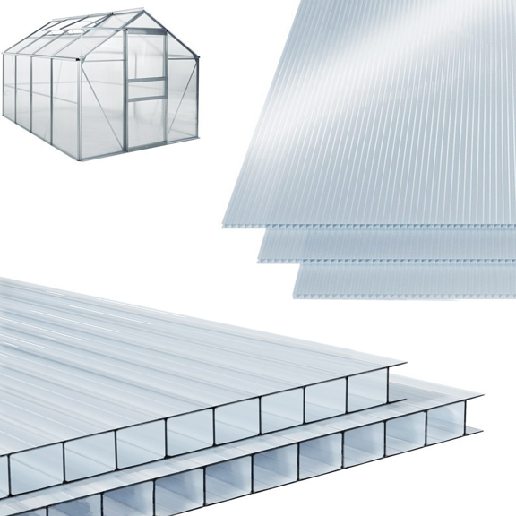 Dutinkové polykarbonátové desky / dvojité / tloušťka 4 mm 10,25 m² / 14ks