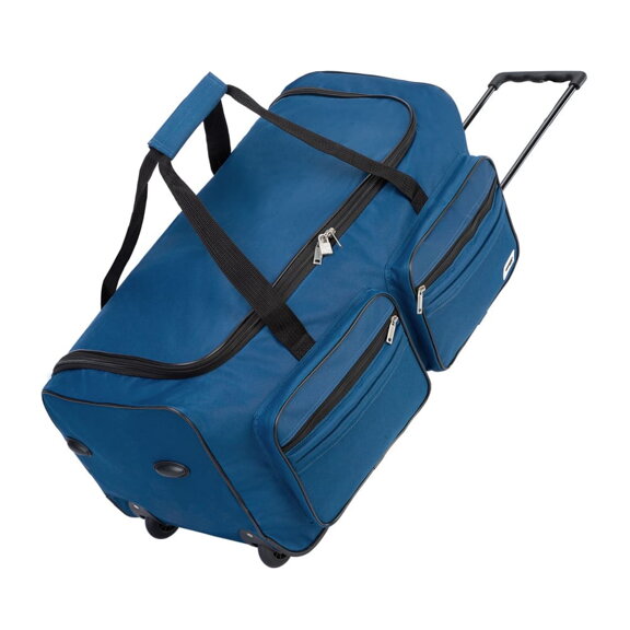 Cestovní taška na kolečkách 85 l modrá – visací zámek