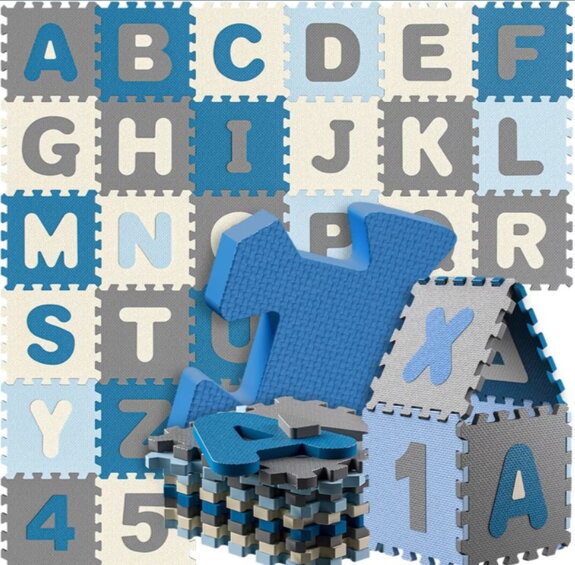 Puzzle-podložka 86-dílná - modrá