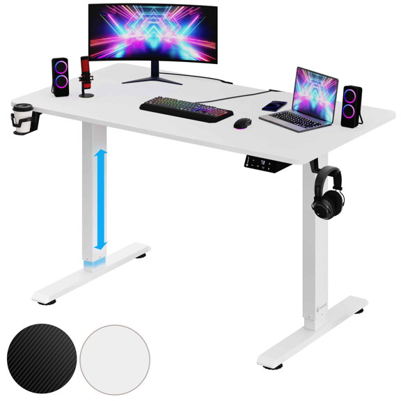 Výškově nastavitelný kancelářský stůl bílý 110x60x73-118 cm