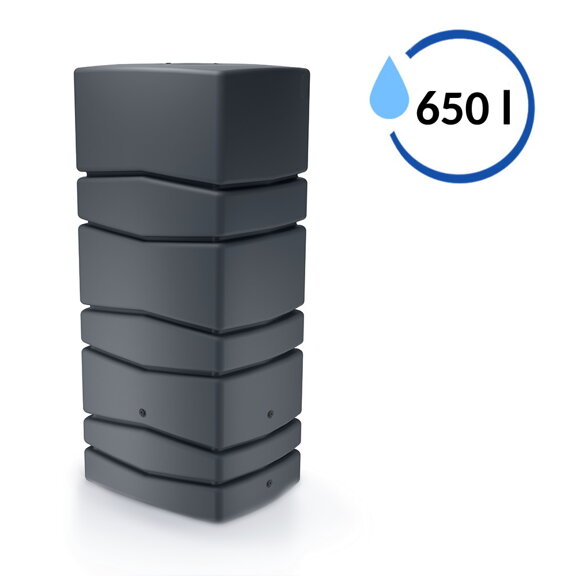 Sud na dažďovú vodu AQUA TOWER antracit 650l
