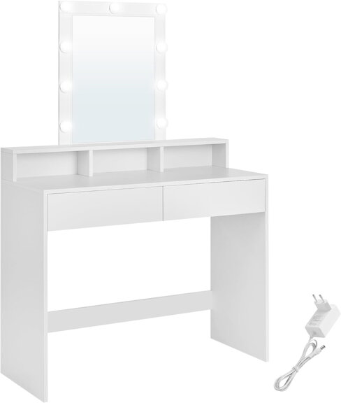 Toaletní stolek Vanesa bílý s osvětlením 145x100x40cm