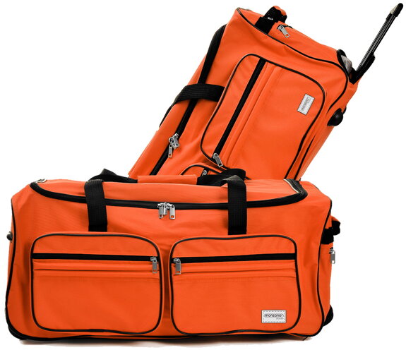 Velká cestovní taška s trolejovým funkcí 85 l oranžová - visací zámek