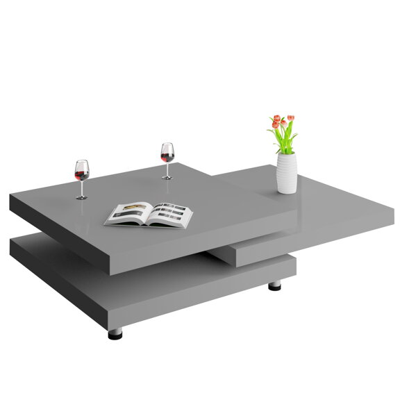 Konferenční stolek New York šedý 76x76 cm nastavitelný