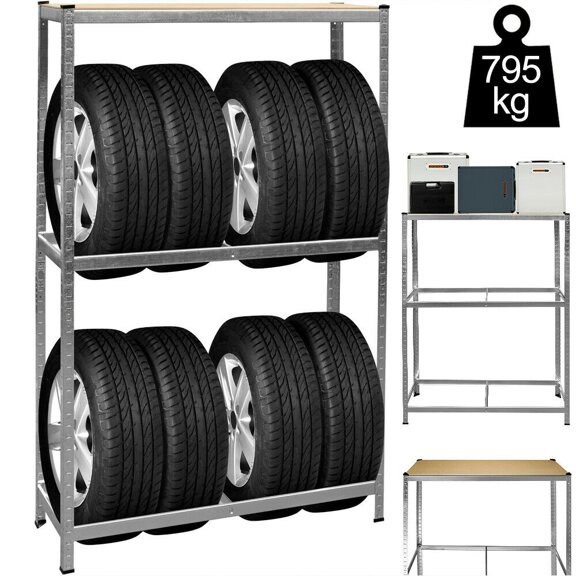 Regál na pneumatiky - regál pro těžký náklad - 180 x 120x 40 cm - 795 kg
