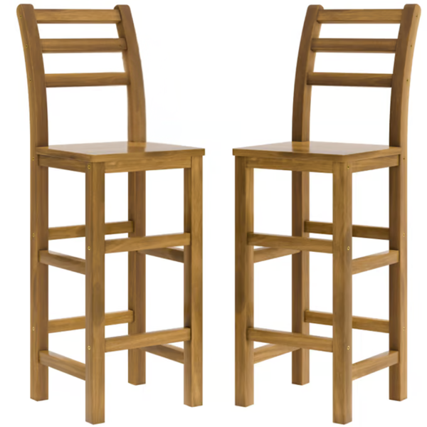 Barové židle OSLO s opěradly, 2ks, 40x36x110cm, přírodní hnědá