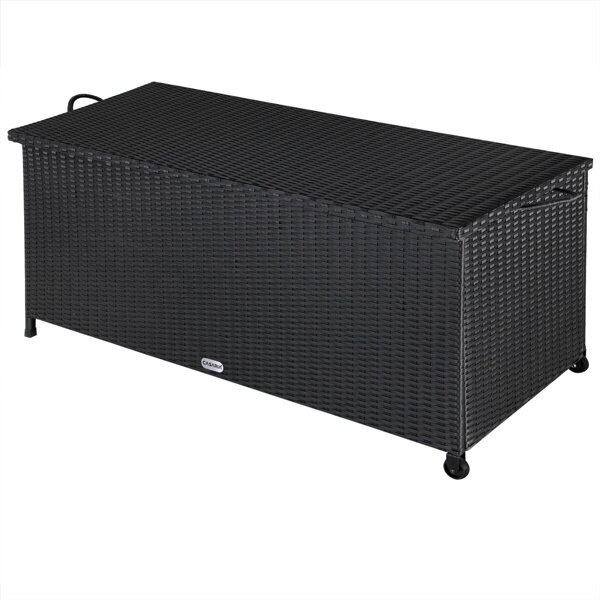 Polyratanový úložný box RICCO, 122x56 61cm, černá