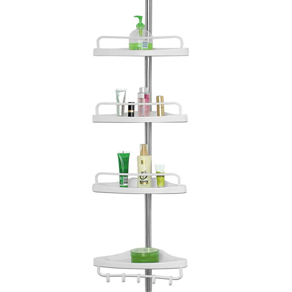 Teleskopický regál do sprchy DELMO, 92-306 cm, bílá