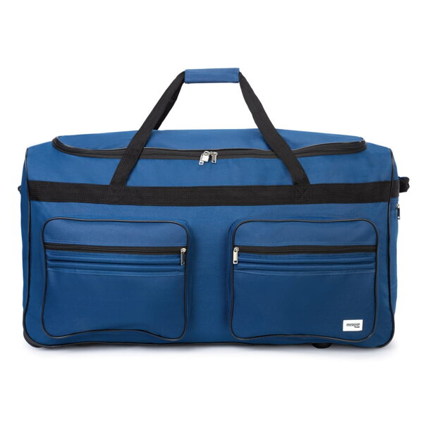 Velká cestovní taška na kolečkách 160 l modrá – visací zámek