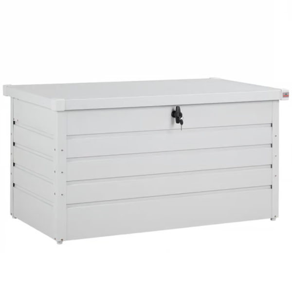 Kovový úložný box METALBOX, 385L, 120×62×63 cm, šedá
